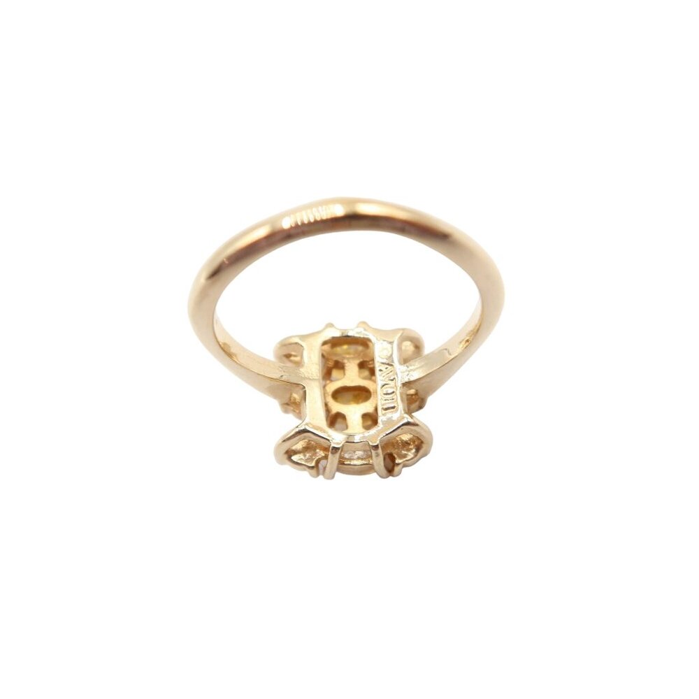 Vintage AVON Faux Opal & Rhinestone Cocktail Statement Gold Tone Ring Size 6.75 - Picture 6 of 8